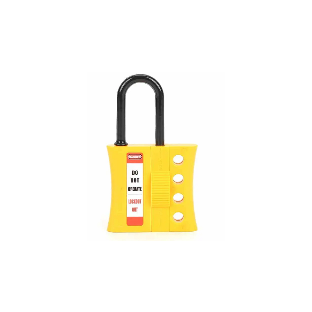Yellow Nylon Shackle 4 Hole Lockout Hasp | Industrial LOTO Device