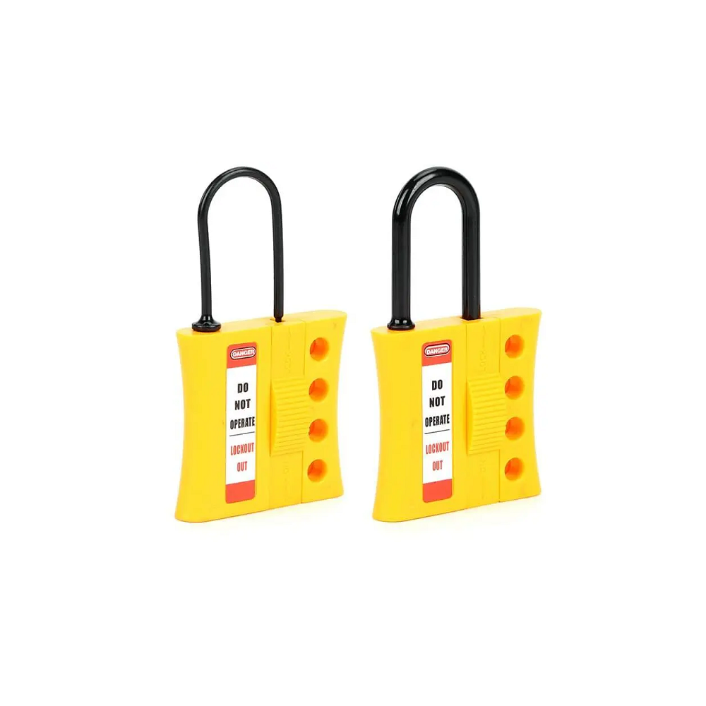 Yellow Nylon Shackle Safety 4 Hole Lockout Hasp Device