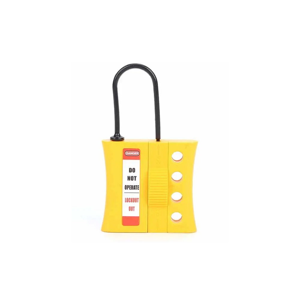 Yellow Nylon Shackle 4 Hole Lockout Hasp | Industrial LOTO Device