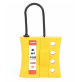 Yellow Nylon Shackle 4 Hole Lockout Hasp | Industrial LOTO Device