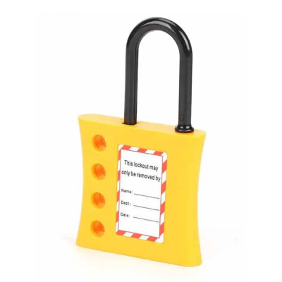 Yellow Nylon Shackle 4 Hole Lockout Hasp | Industrial LOTO Device