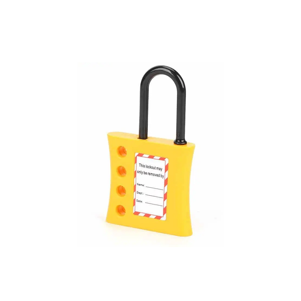Yellow Nylon Shackle 4 Hole Lockout Hasp | Industrial LOTO Device