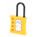 Yellow Nylon Shackle 4 Hole Lockout Hasp | Industrial LOTO Device