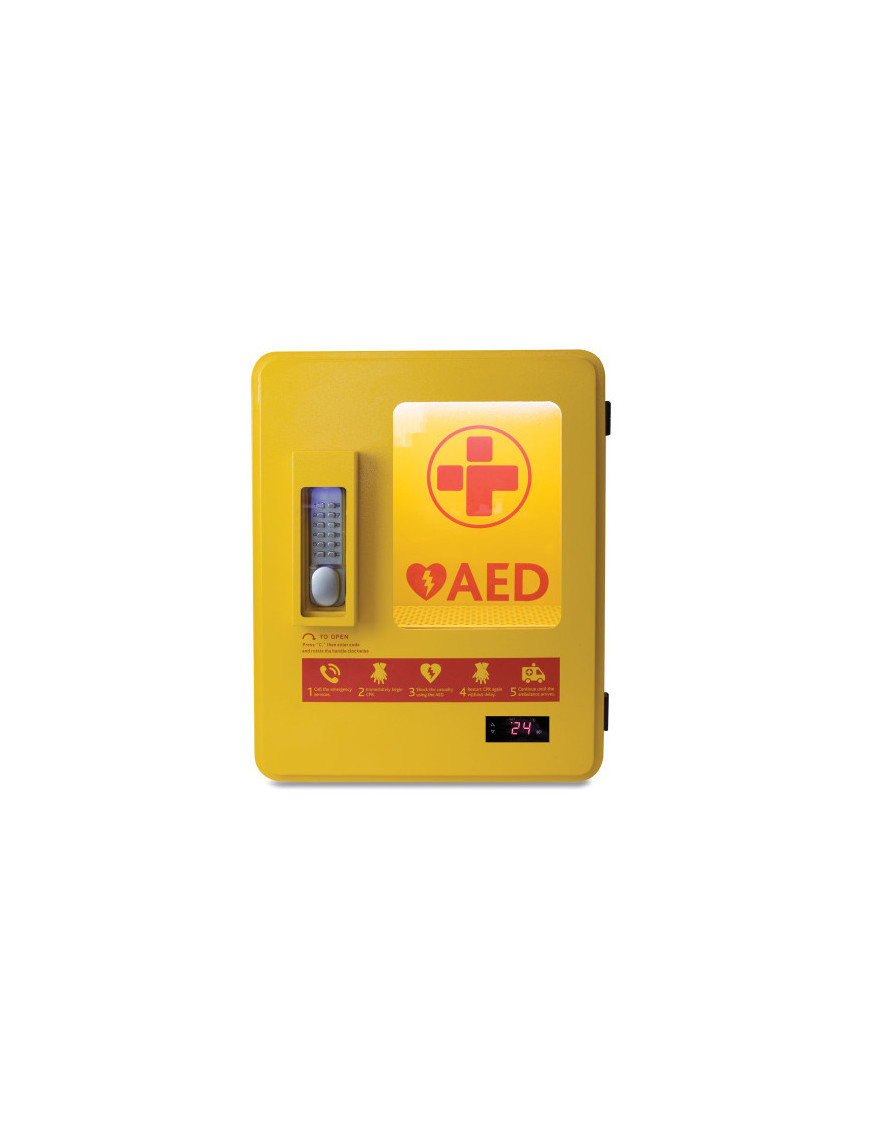 AED Alarmed Outdoor Heated Metal Cabinet