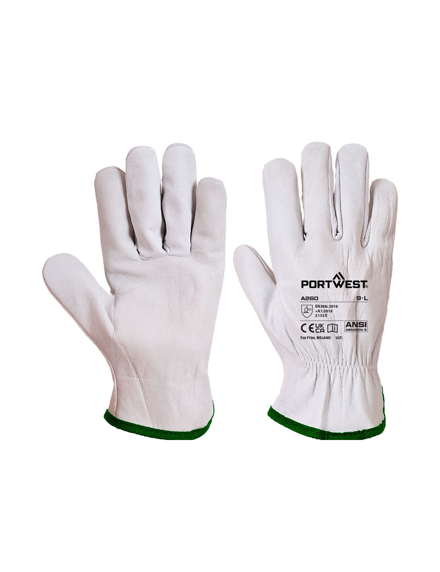 A260 - Leather Driver 115 Goat Grain Glove Grey