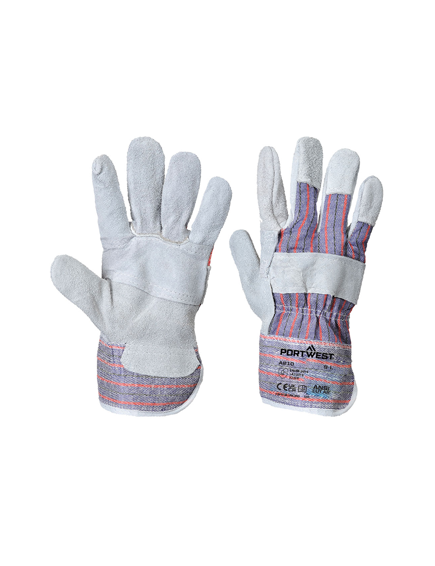A210 - Leather Rigger 260 Cow Split Palm Bar Glove - Grey