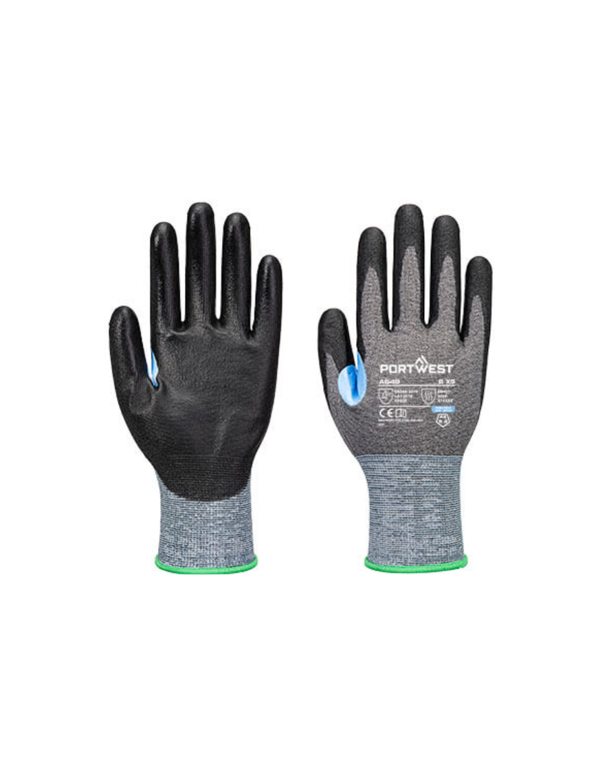 PORTWEST A649 - CS Cut D21 PU Glove Grey/Black