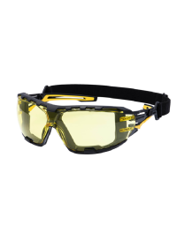 Portwest PR02 - Anthracite Wraparound Plus Safety Glasses - Amber