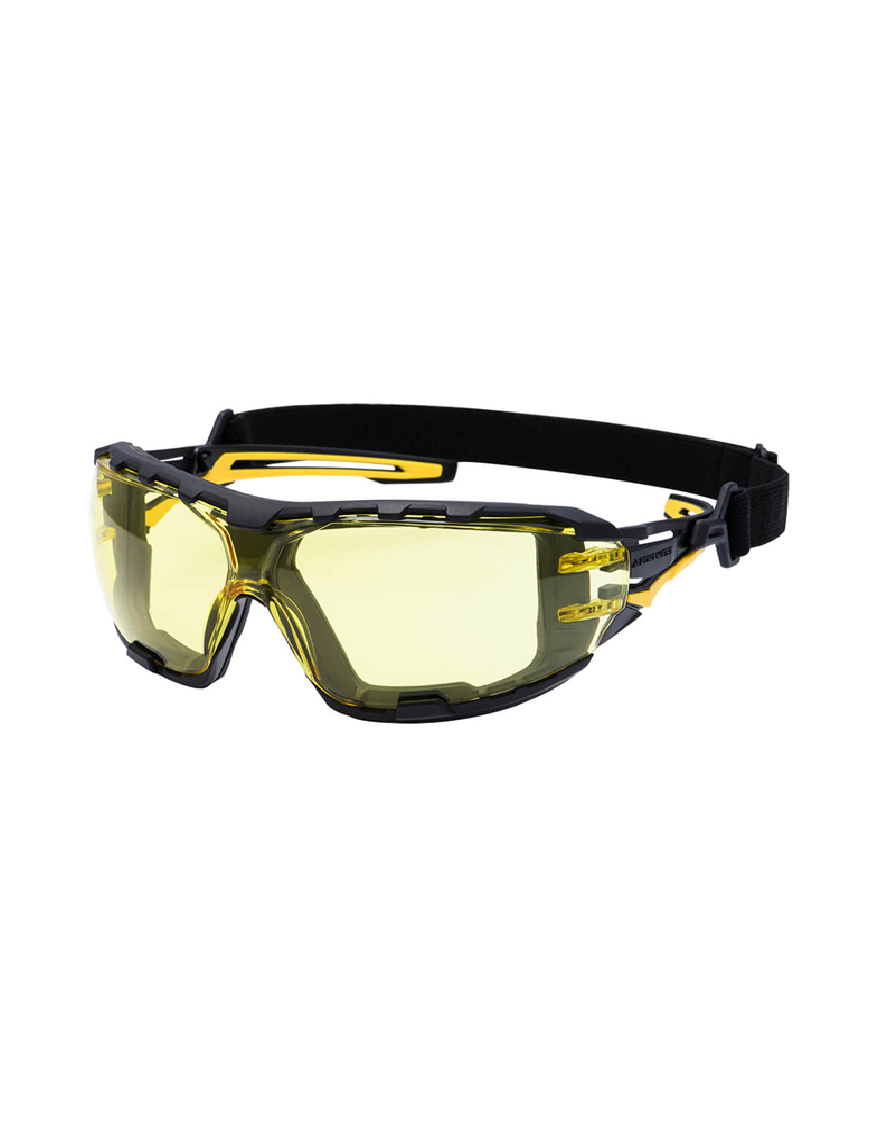 Portwest PR02 - Anthracite Wraparound Plus Safety Glasses - Amber