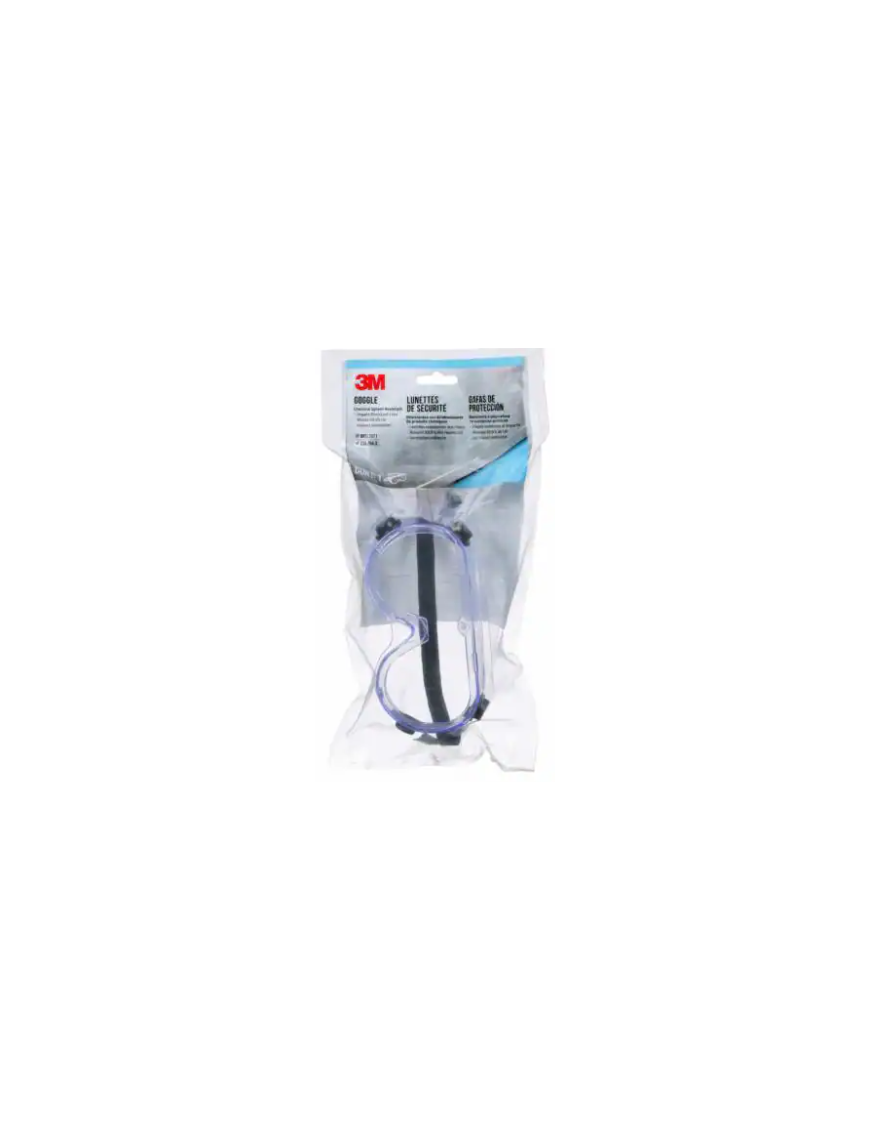 3M™ Goggle Chemical Splash, 93506P1-DC, Black Strap, Clear Lens, 10/case