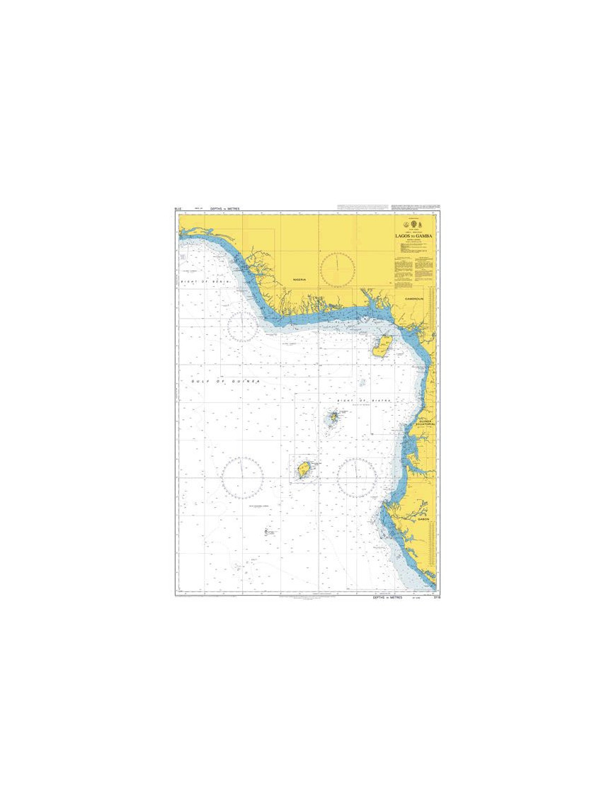 British Admiralty Nautical Chart 3118 Lagos to Gamba