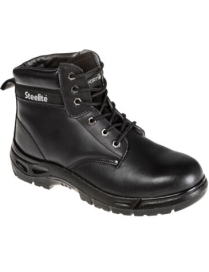 Portwest Steel Action Leather Ankle Boot| Black Safety Work Boot