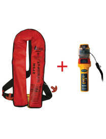 Lamda Inflatable Lifejacket Auto, 150N & 275N, SOLAS/MED with Ocean Signal MOB1, set