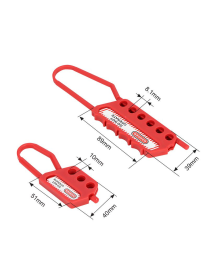 Loto Insulation Nylon Dia.6mm Lockout Hasp for 3 Padlocks