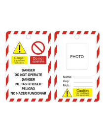 Plastic Sealed Safety Loto Scaffold Tag Labels