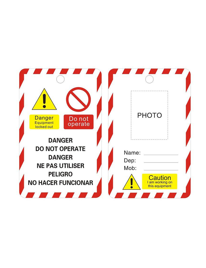 Plastic Sealed Safety Loto Scaffold Tag Labels