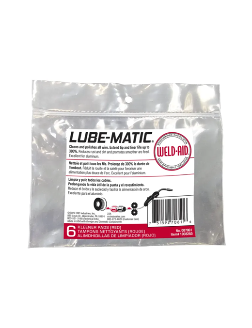 Weld-Aid Lube-Matic Kleener Red Wire Cleaning Pads Weld-Aid Lube-Matic Kleener Red Wire Cleaning Pads