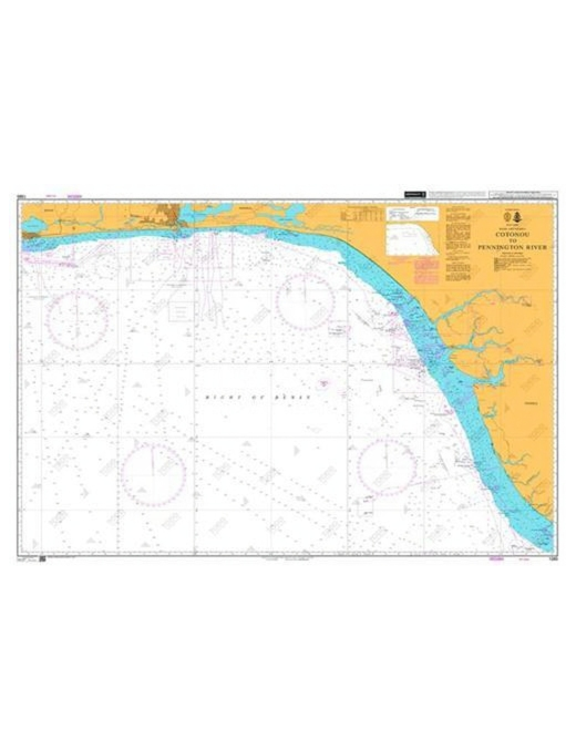 British Admiralty Nautical Chart 1385 Cotonou to Pennington River in Nigeria