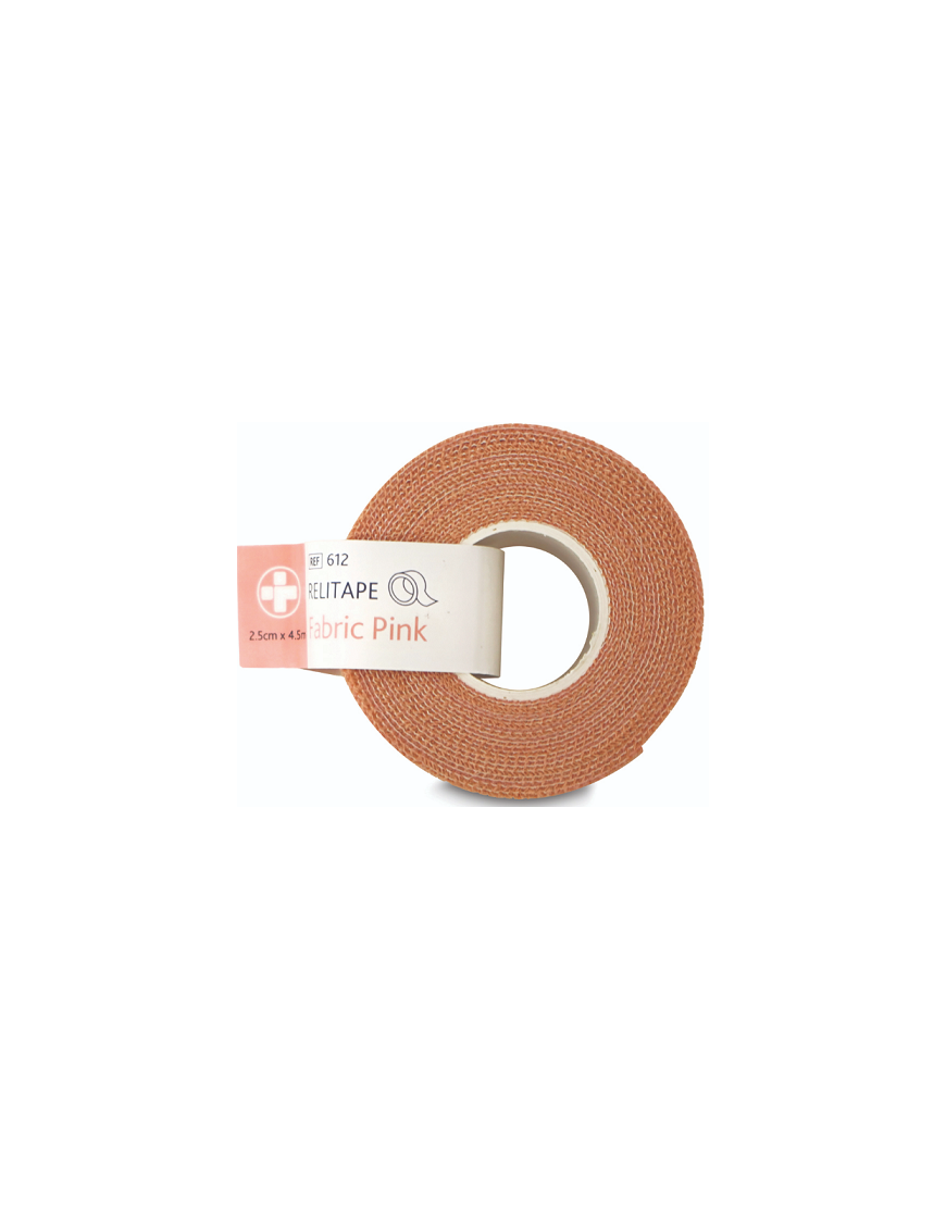 Relitape Fabric Elastic Tape – 2.5cm x 4.5m – Pink