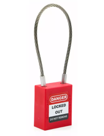 Steel Cable Shackle Safety Padlock for secure industrial lockout-tagout and reliable equipment protection.