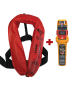 LALIZAS Inflatable Lifejacket Lamda, Auto, SOLAS/MED, Adult, with Ocean Signal MOB2, Set