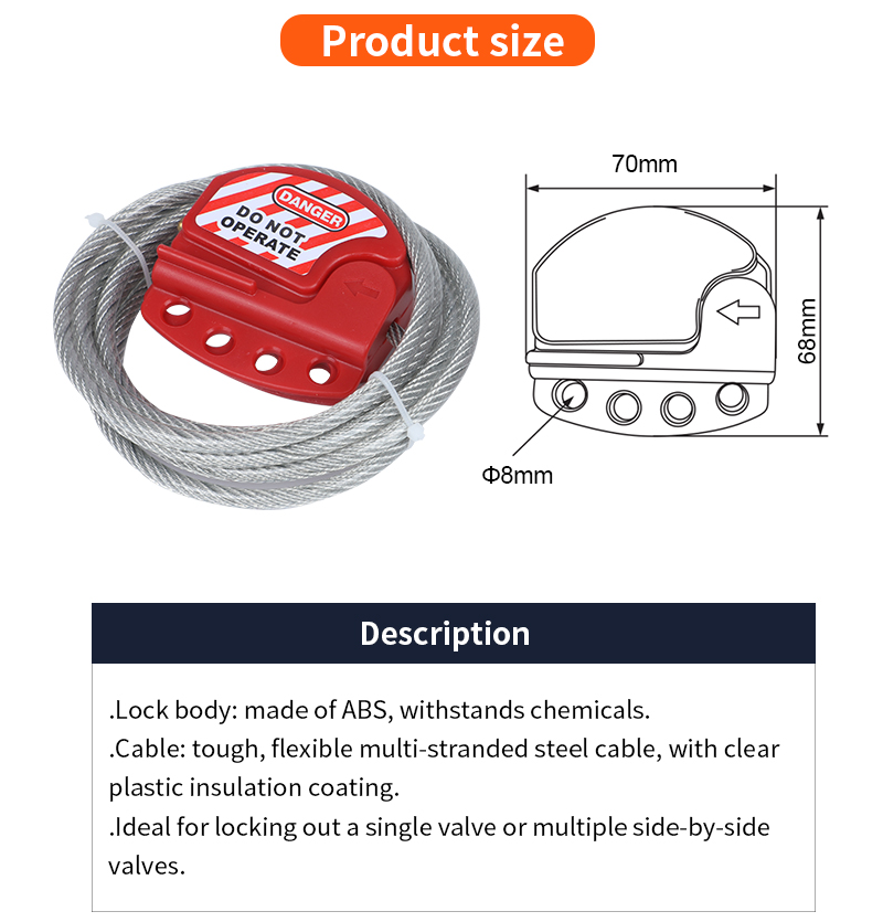 Adjustable cable lockout